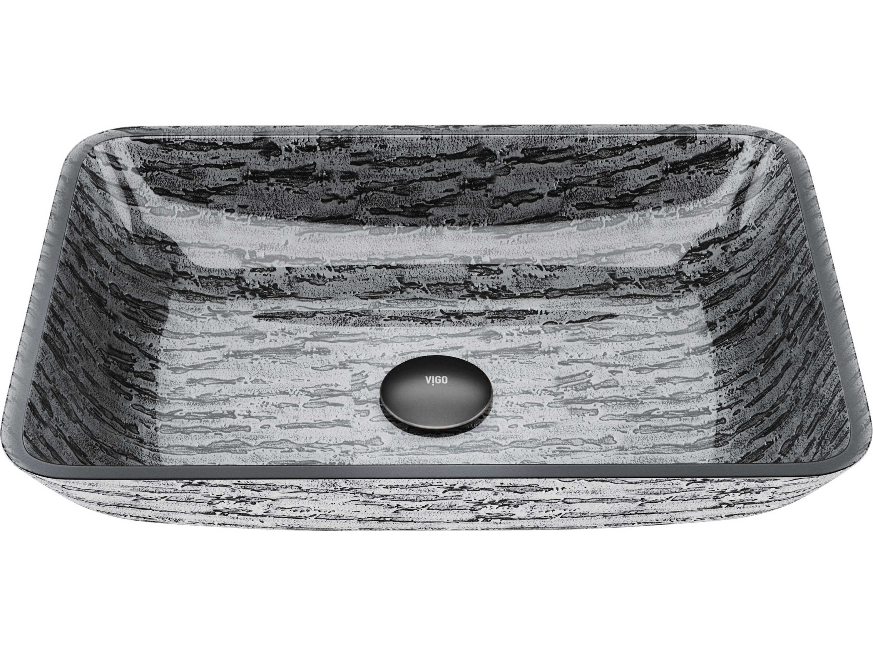 Vigo Titanium Slate Grey 18" Rectangular Vessel Bathroom Sink