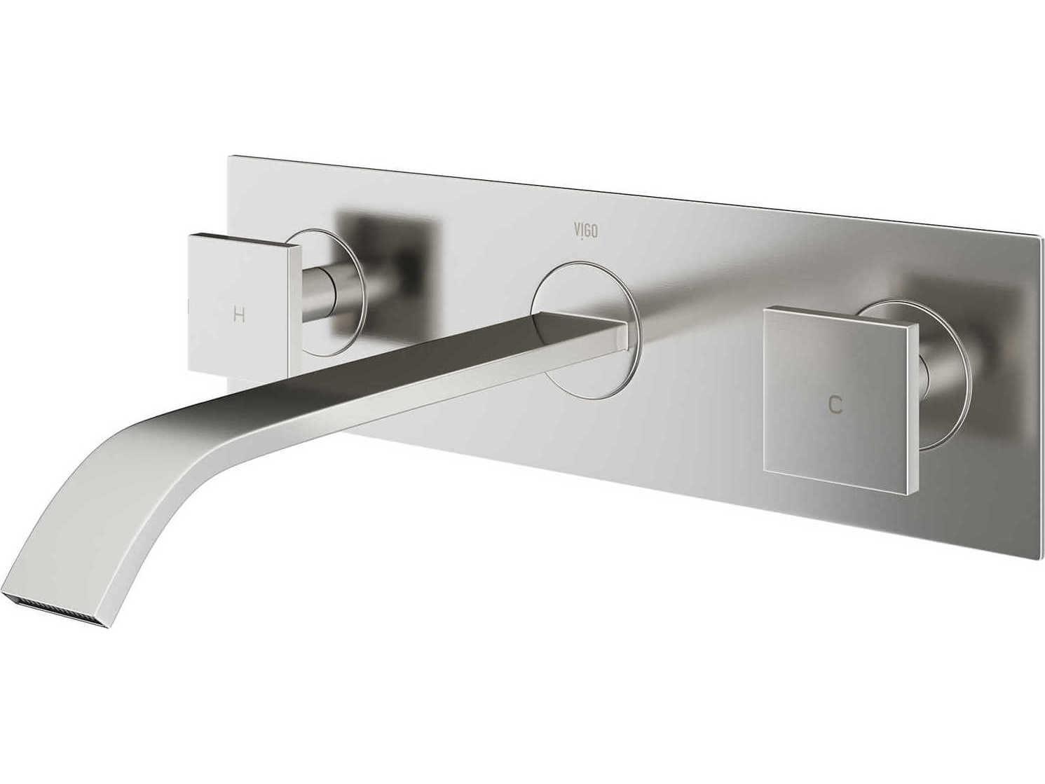 Vigo Titus Brushed Nickel 2-Handle Wall-Mount Bathroom Faucet