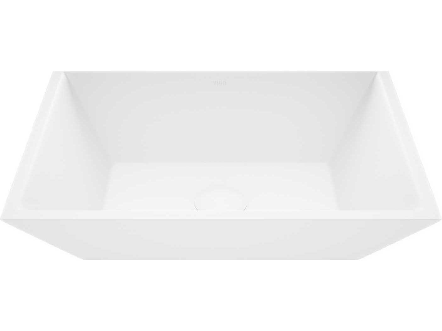 Vigo Vinca Matte White 18" Rectangular Vessel Bathroom Sink