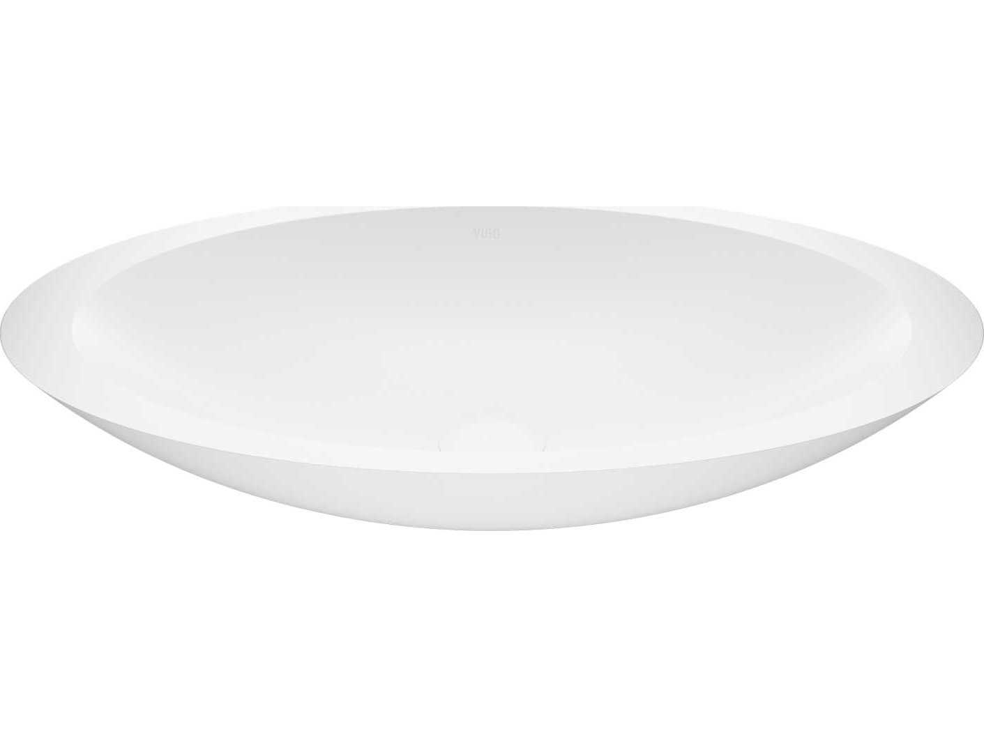 Vigo Wisteria Matte White 23" Oval Vessel Bathroom Sink