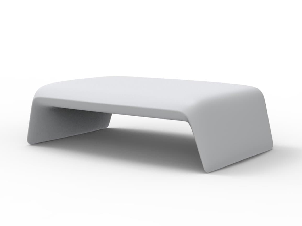 Vondom Blow Rectangular Plastic White Matte Coffee Table