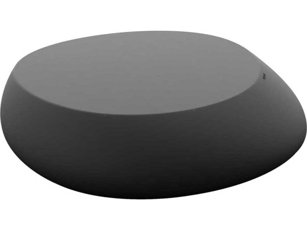 Vondom Stone Round Plastic Anthracite Matte Coffee Table
