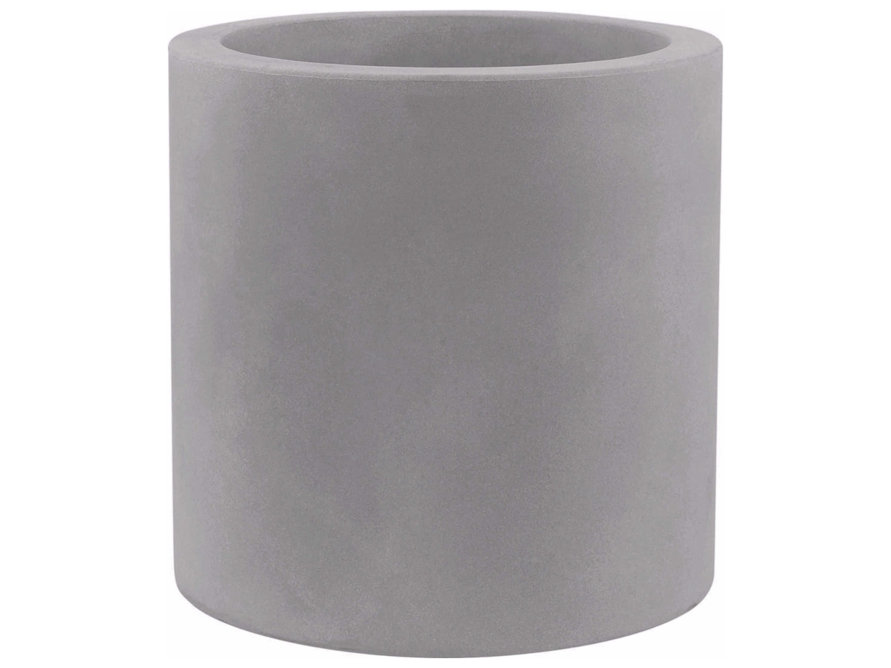 Vondom Studio Cylinder Planter 15.75H Basic Gray
