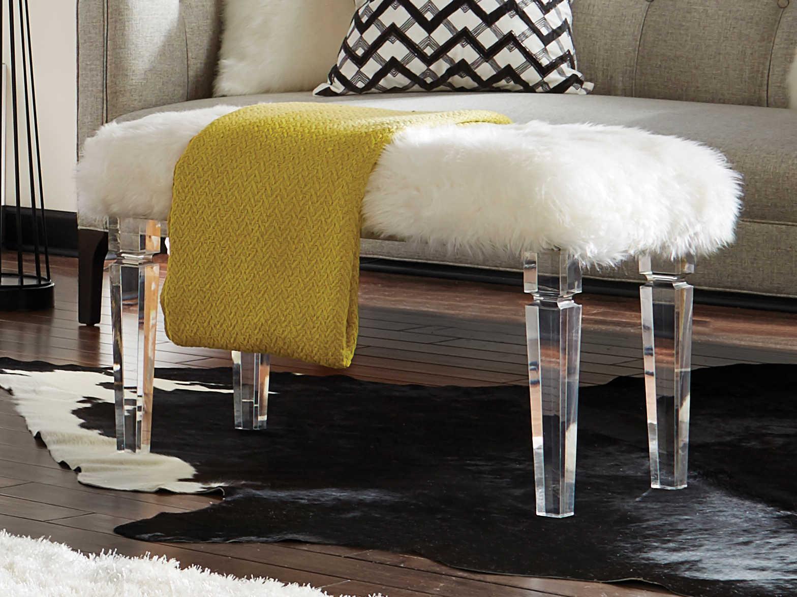 Wildwood Crawford White Upholstered Accent Bench