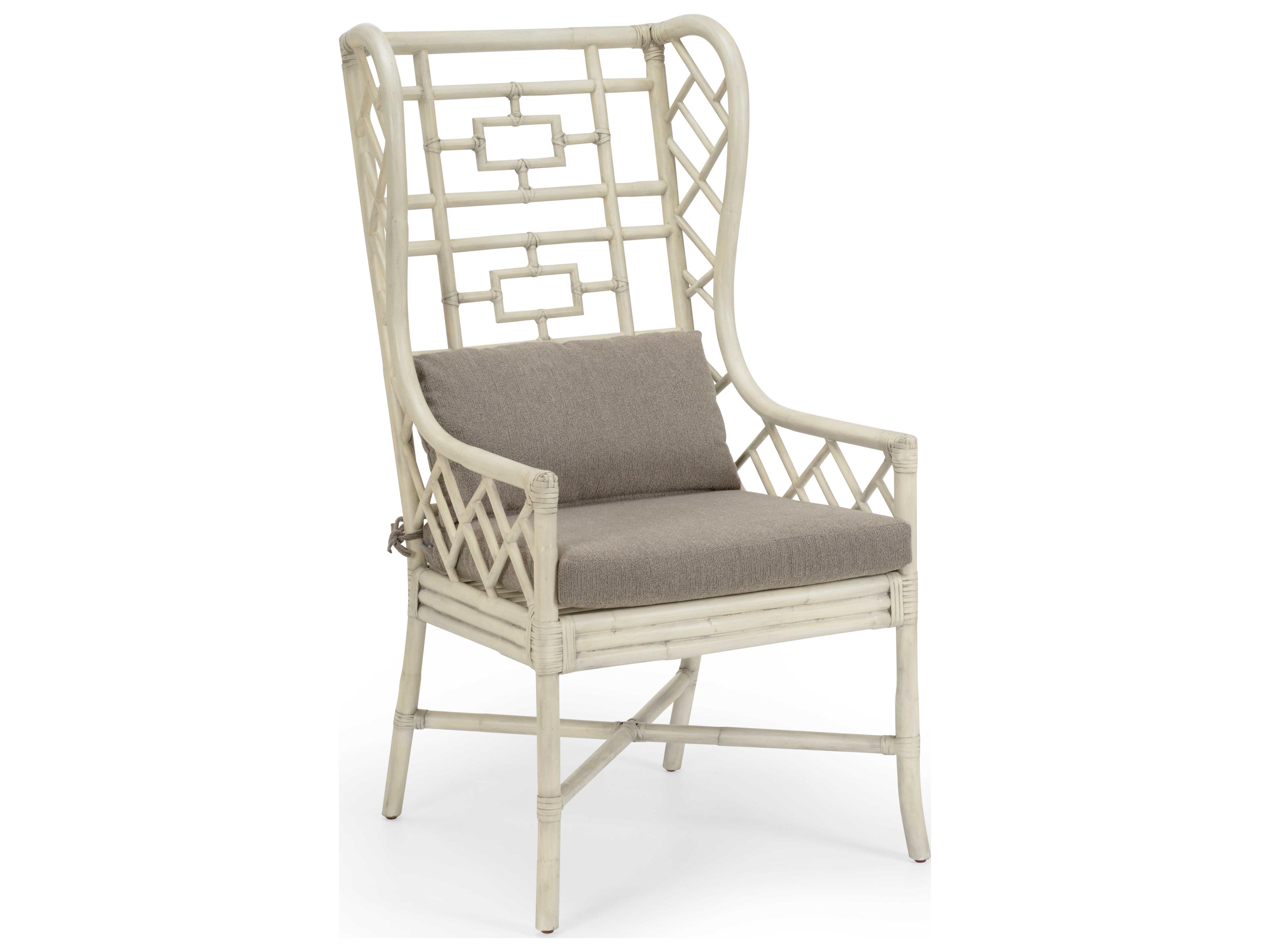 Wildwood Gwyneth Wing White Fabric Accent Chair