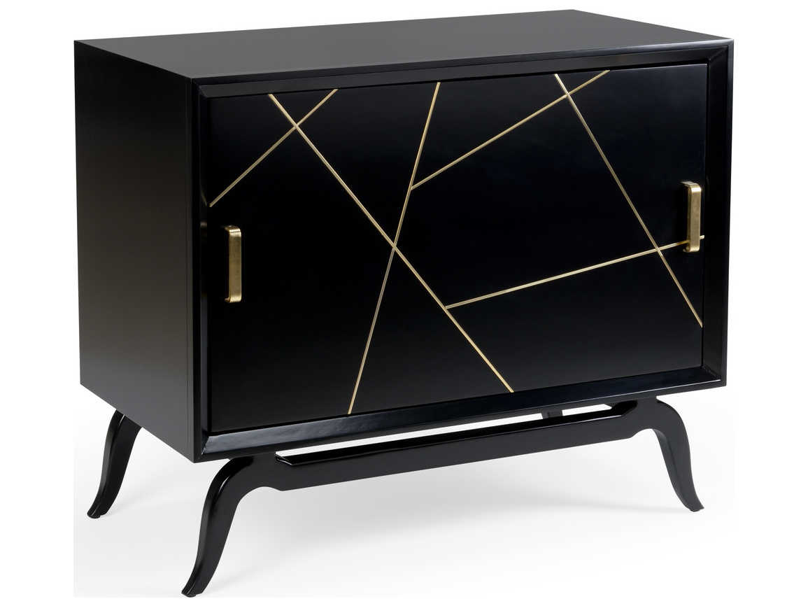 Wildwood Sinatra Rubberwood Black Bar Cabinet