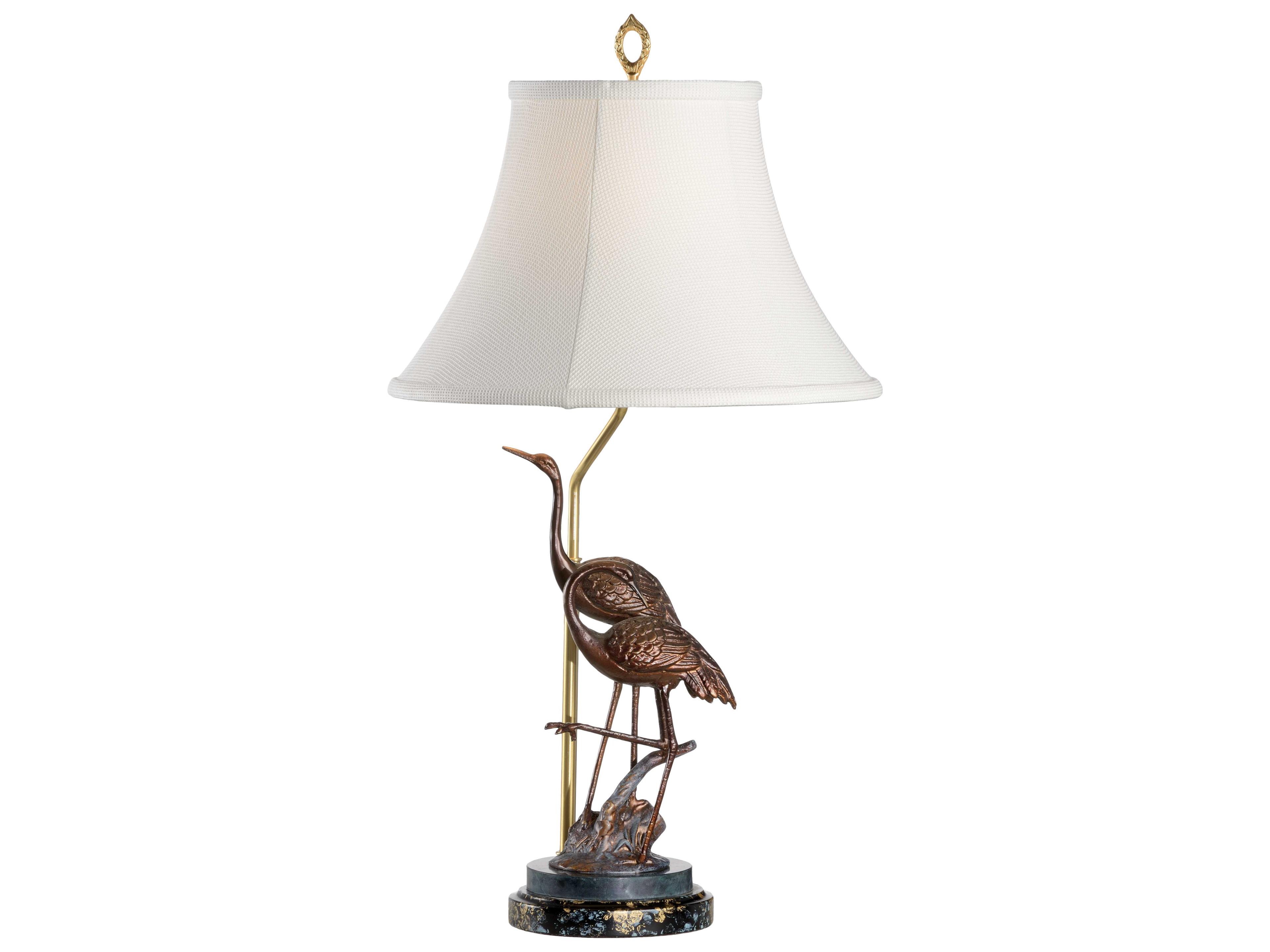 Wildwood Kiawah Gold Off White Waffle Weave Brass Buffet Lamp