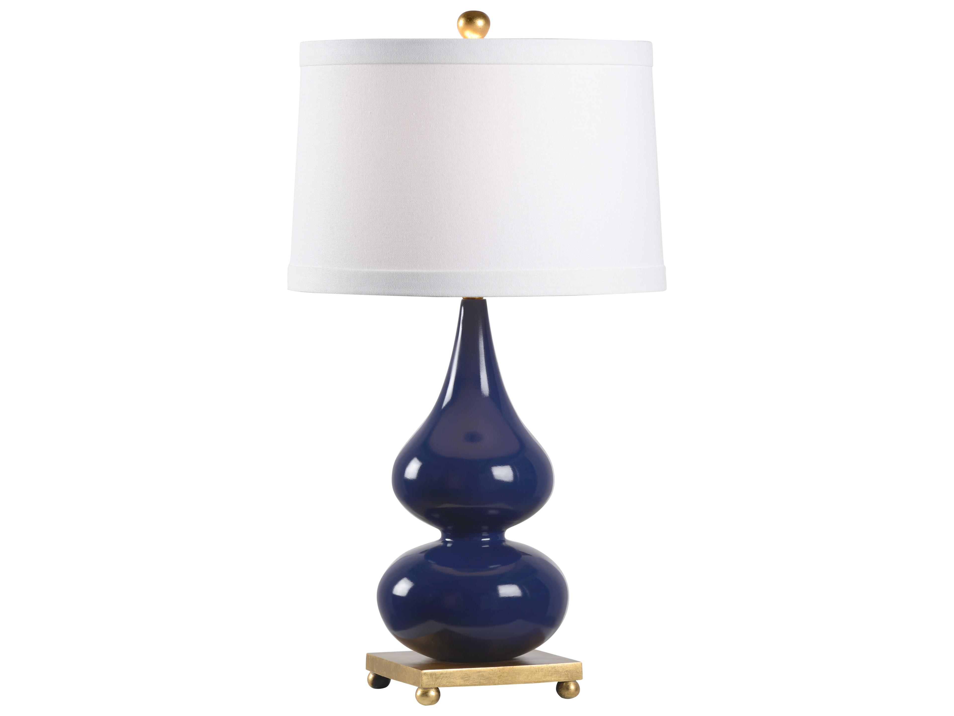 Wildwood Whitney Cadet Blue Off White Linen Buffet Lamp