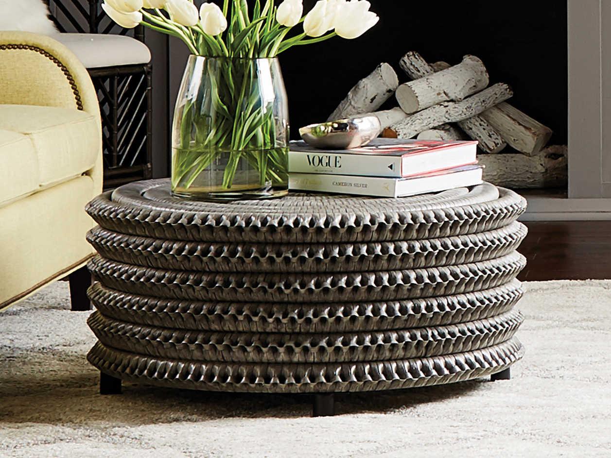 Wildwood Christopher Round Wicker Ash Gray Coffee Table