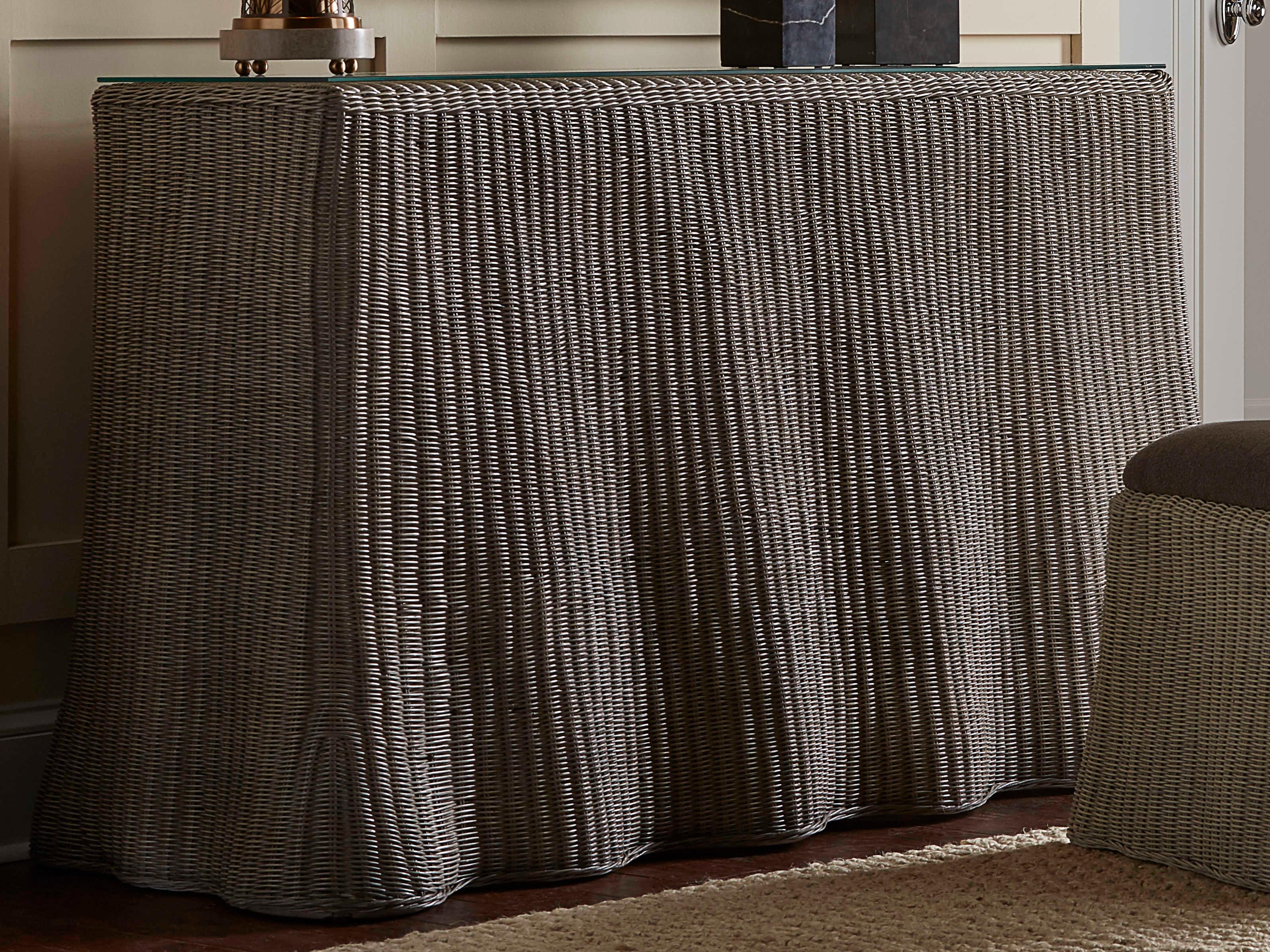 Wildwood Savannah Rectangular Glass Gray Console Table