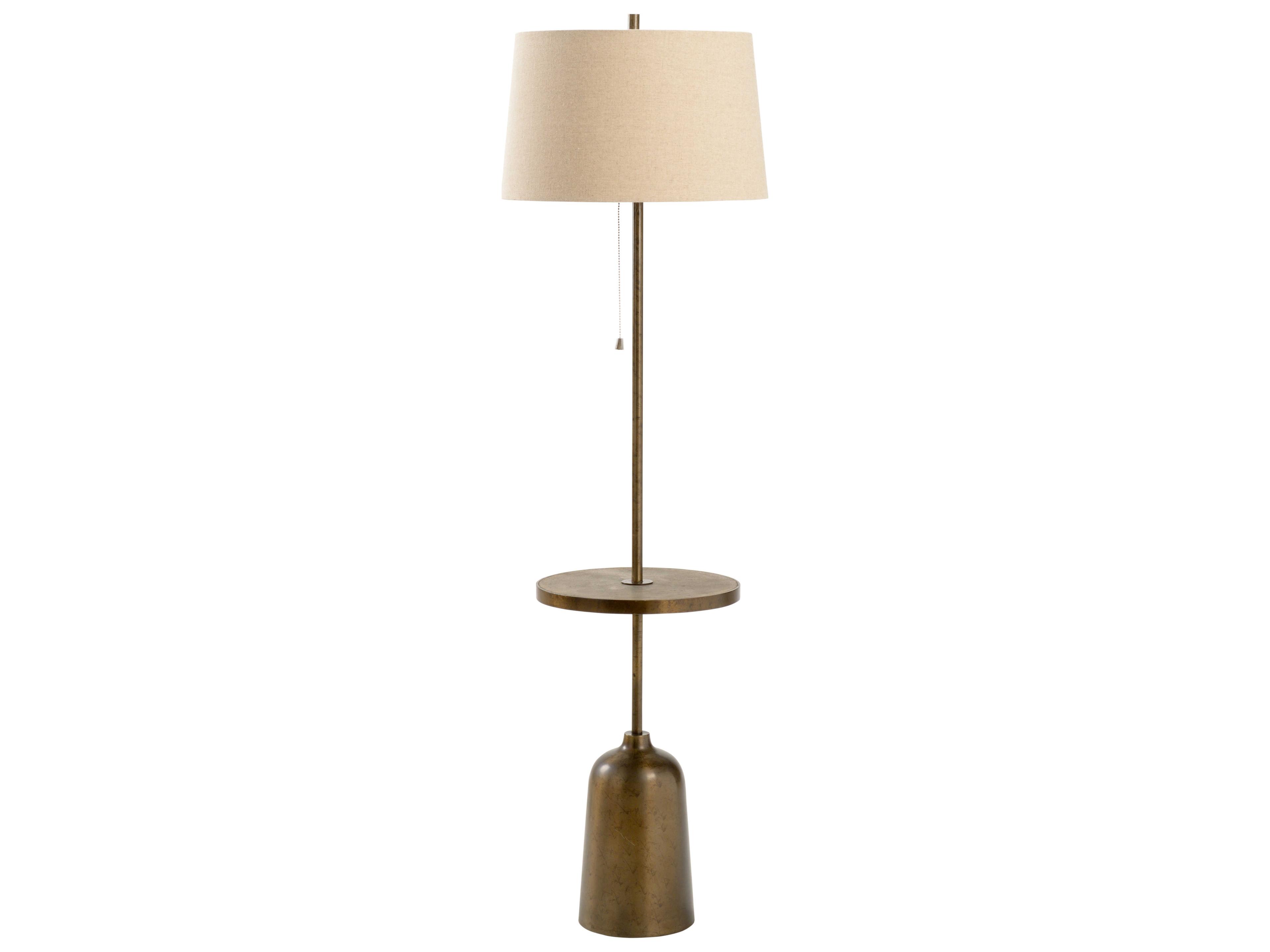 Wildwood Rothko Bronze Taupe Linen Floor Lamp