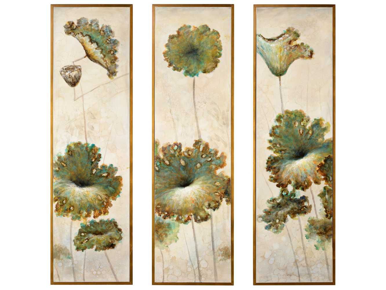 Wildwood Lotus Blossom Canvas Wall Art Set of 3