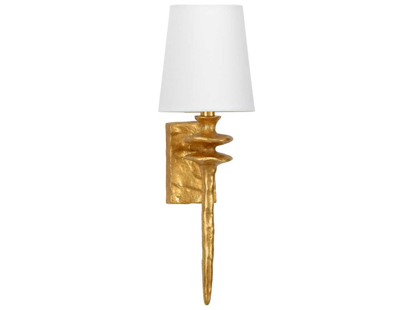 Wildwood Saxon 1-Light Antique Gold Leaf Wall Sconce