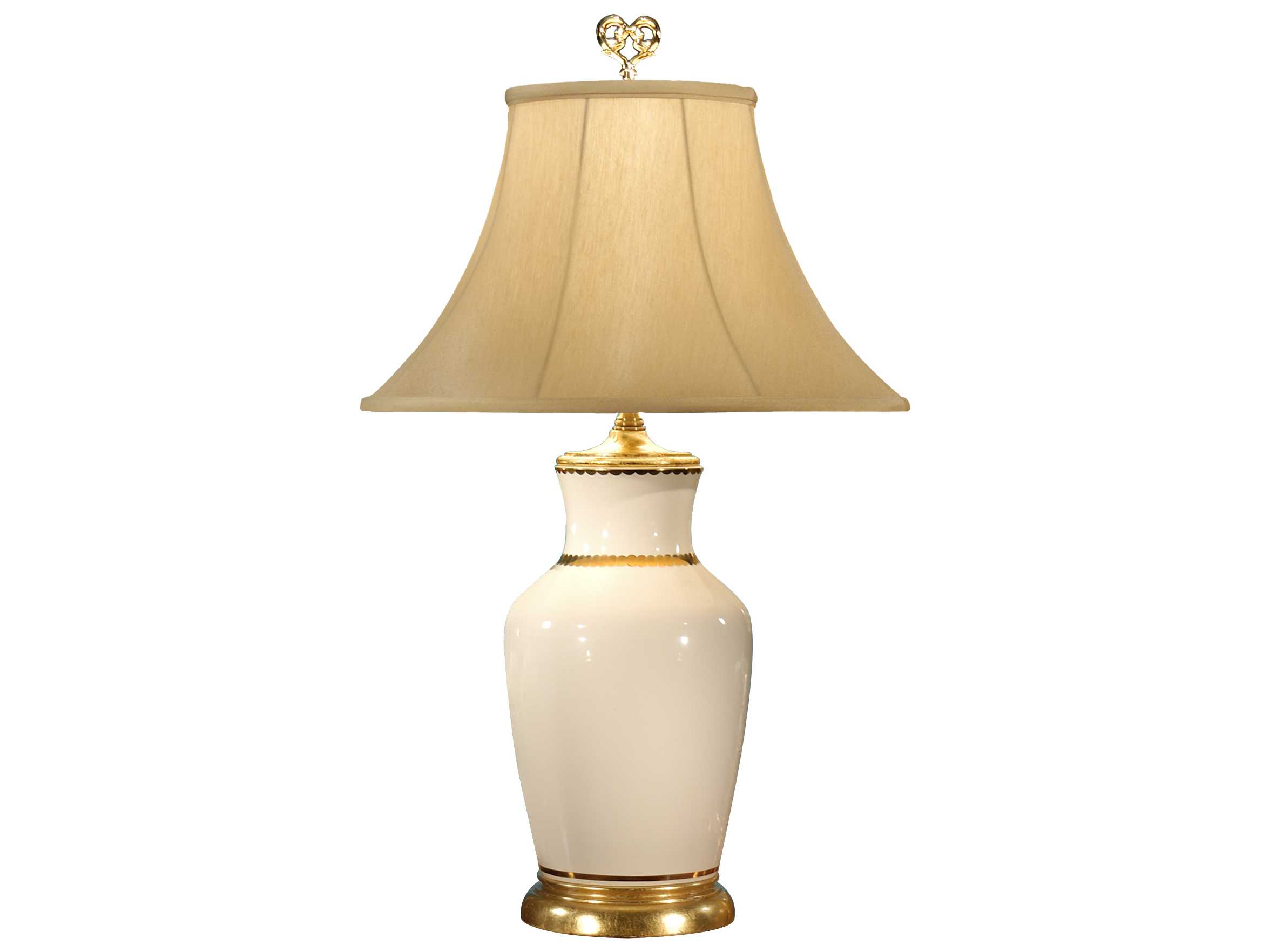 Wildwood Presidential White Gold Tan Silkette Buffet Lamp
