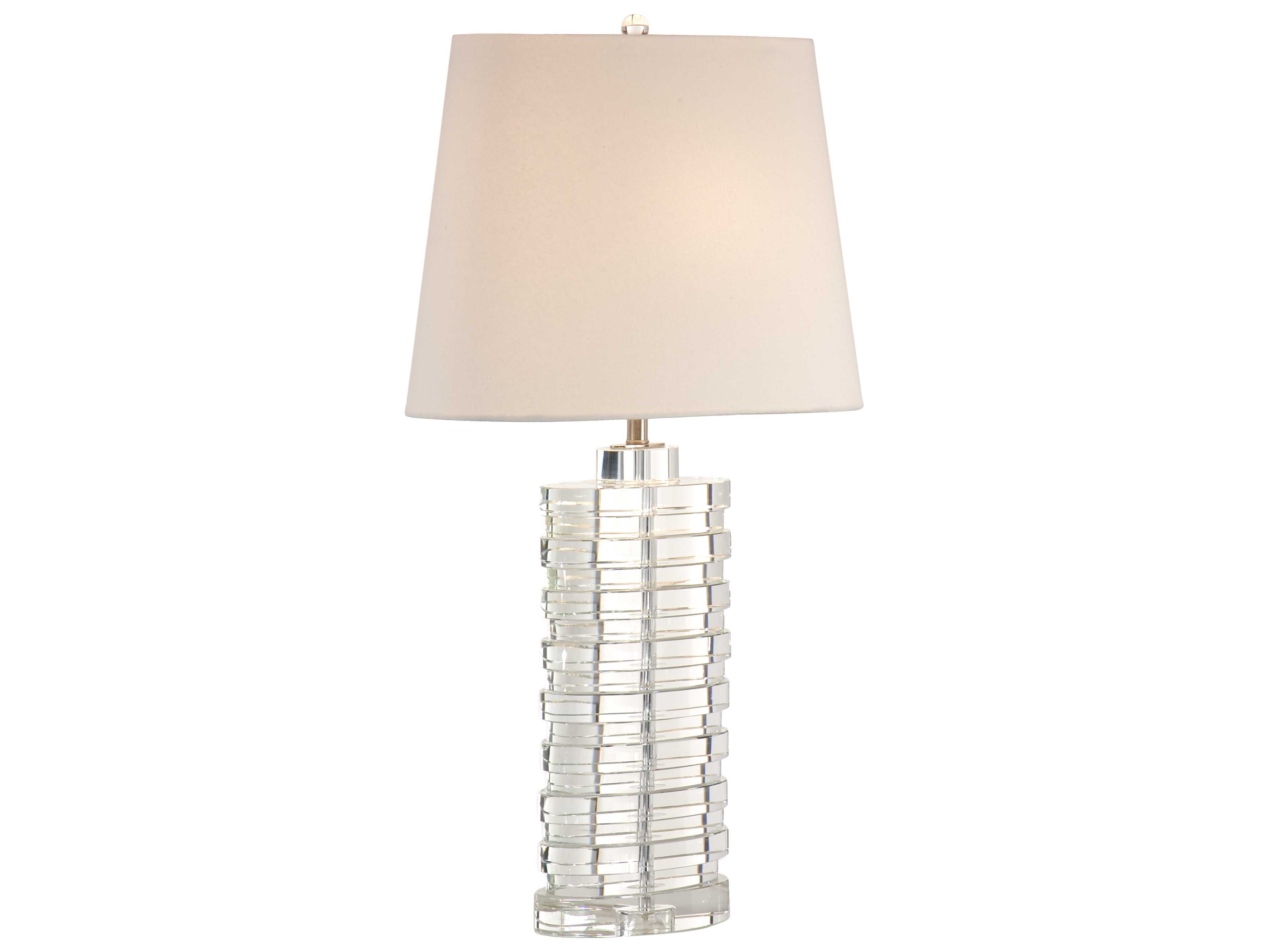 Wildwood Barnett Clear Off White Linen Nickel Buffet Lamp