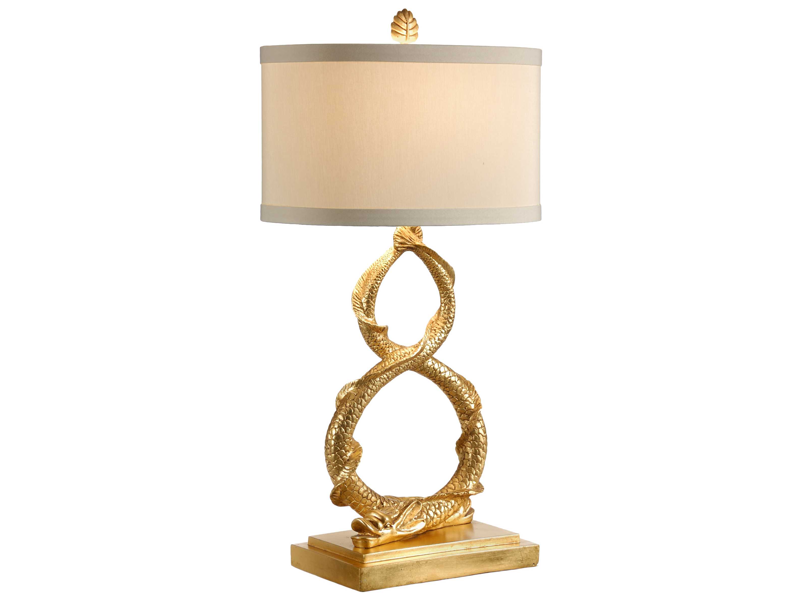 Wildwood Dahl Antique Gold Leaf Light Taupe Silkette Buffet Lamp