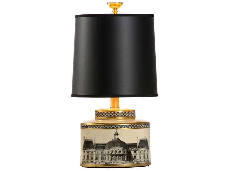 Wildwood Architectural Stroll Cream Black Gold Paper Table Lamp