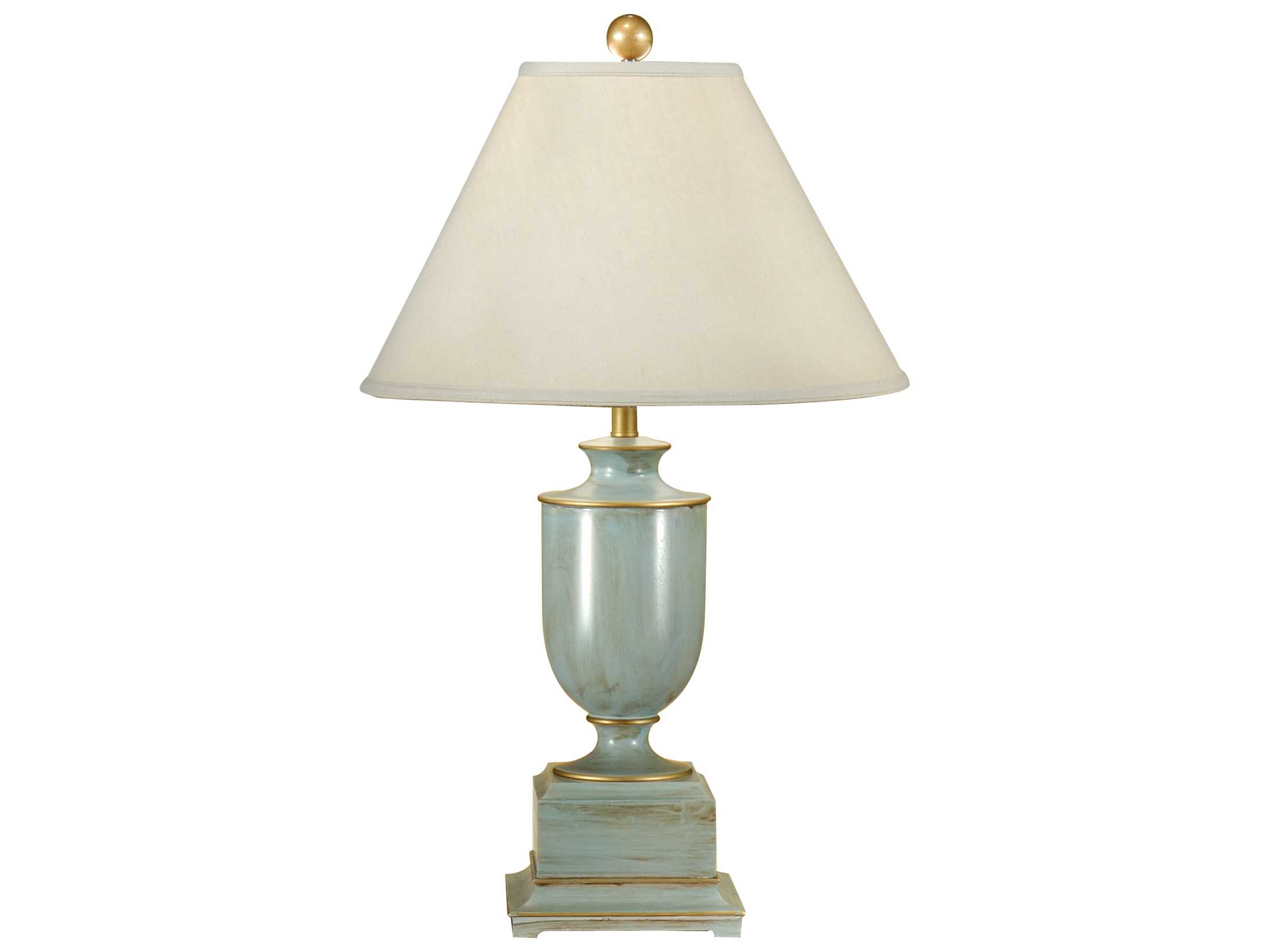 Wildwood Old Washed Blue Beige Linen Buffet Lamp