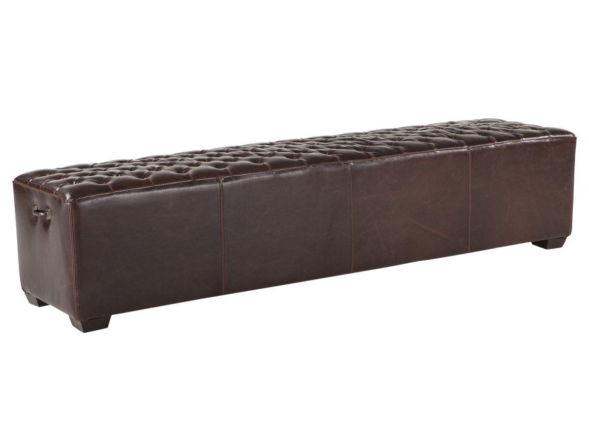 World Interiors Arabella Brown Leather Accent Bench