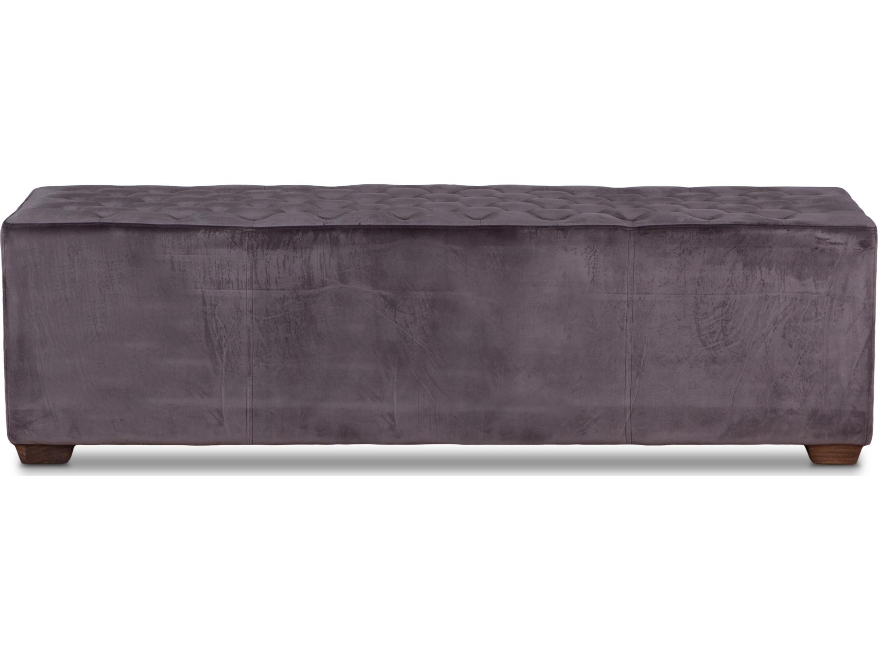 World Interiors Arabella Dark Gray Walnut Antique Black Brown Upholstered Accent Bench