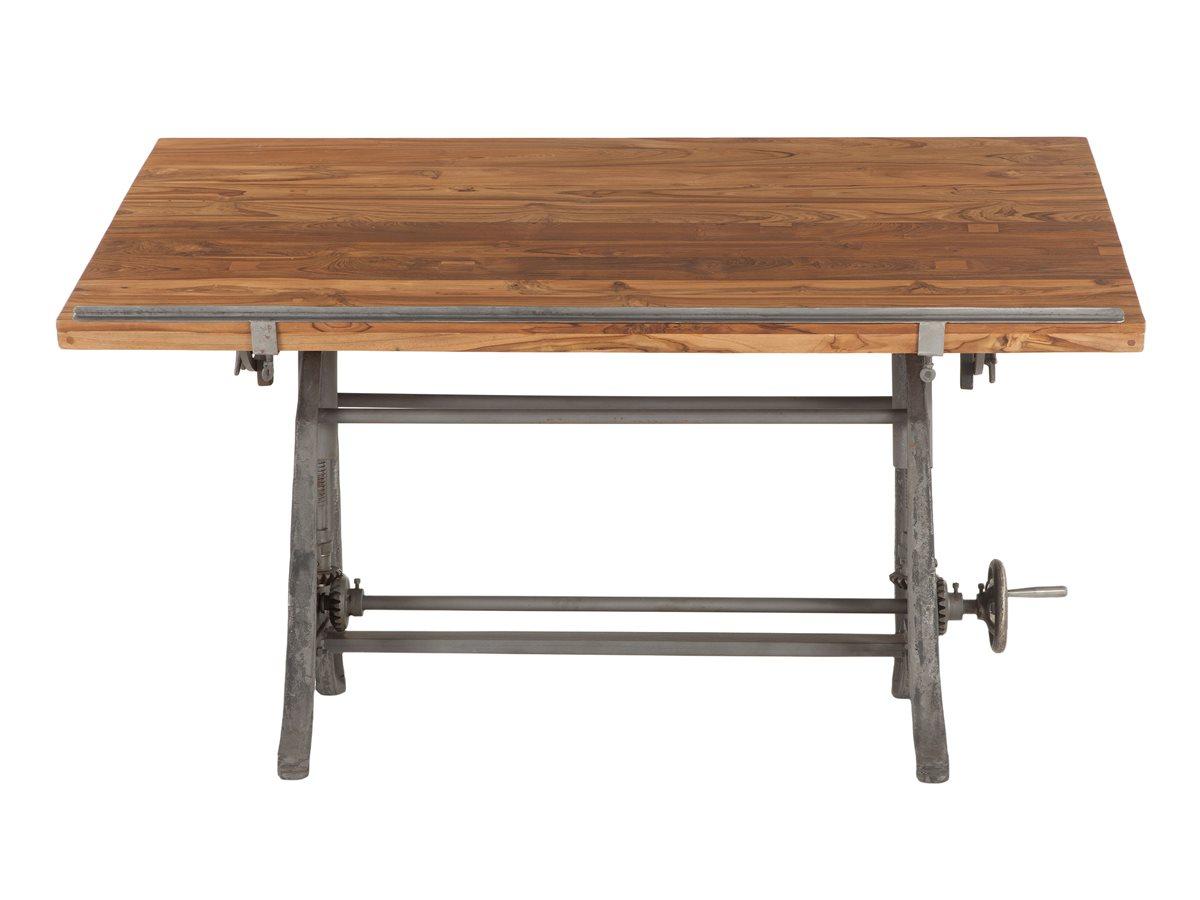 World Interiors Artezia Natural Gray Teak Wood Computer Desk