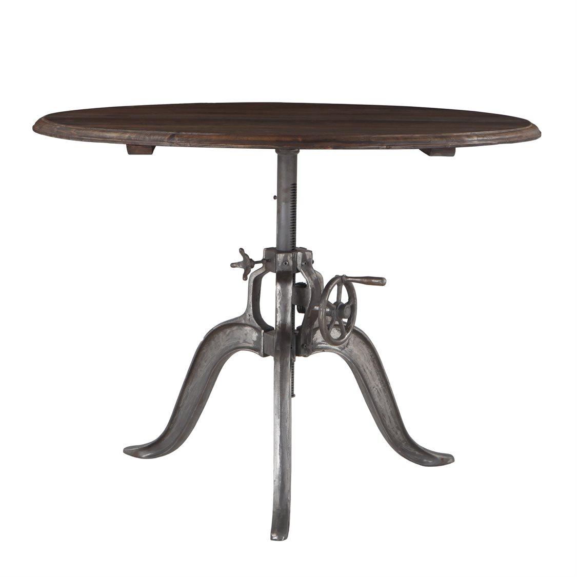 World Interiors Artezia Round Wood Weathered Gray Dining Table