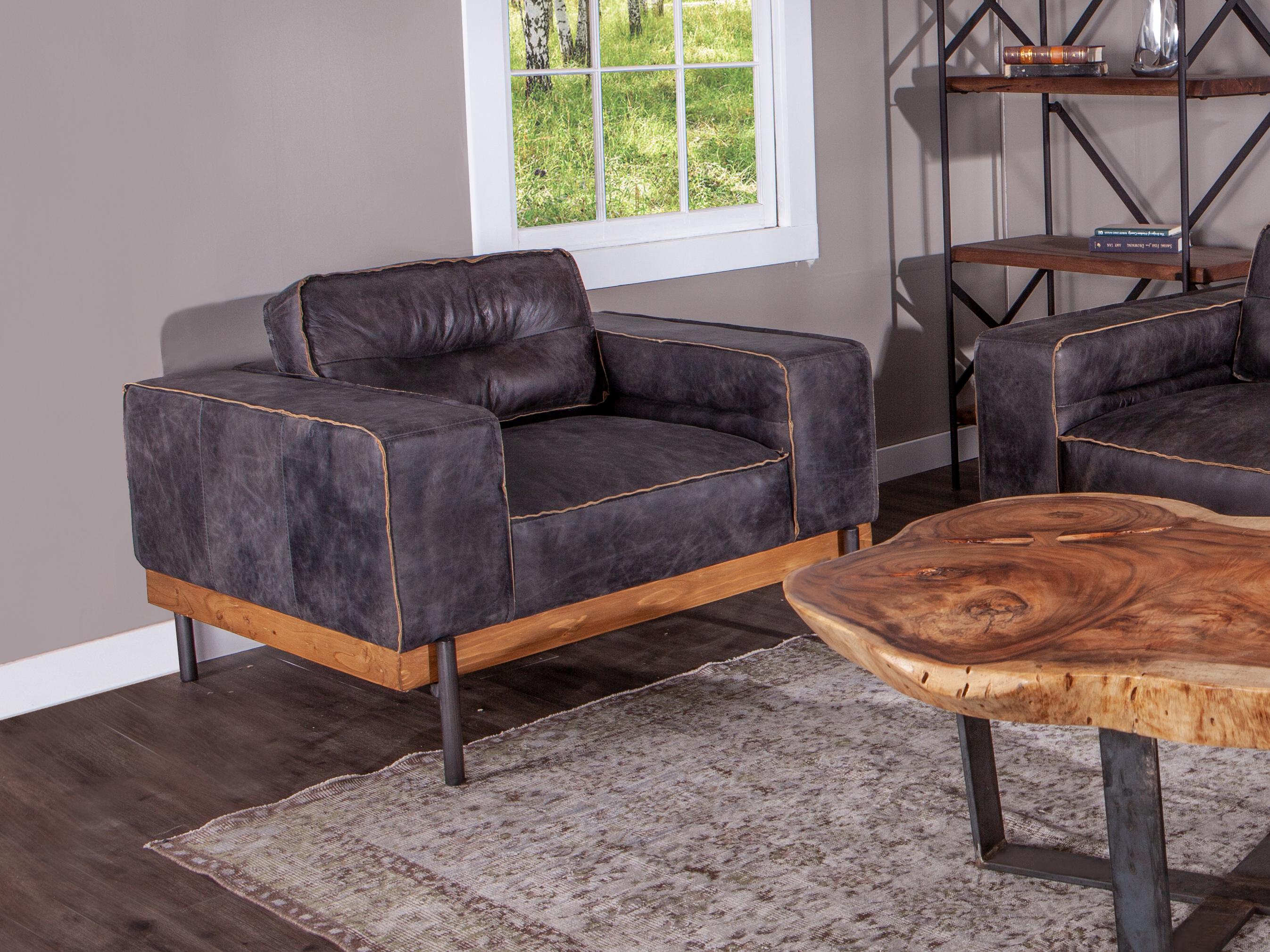 World Interiors Chiavari Black Leather Accent Chair