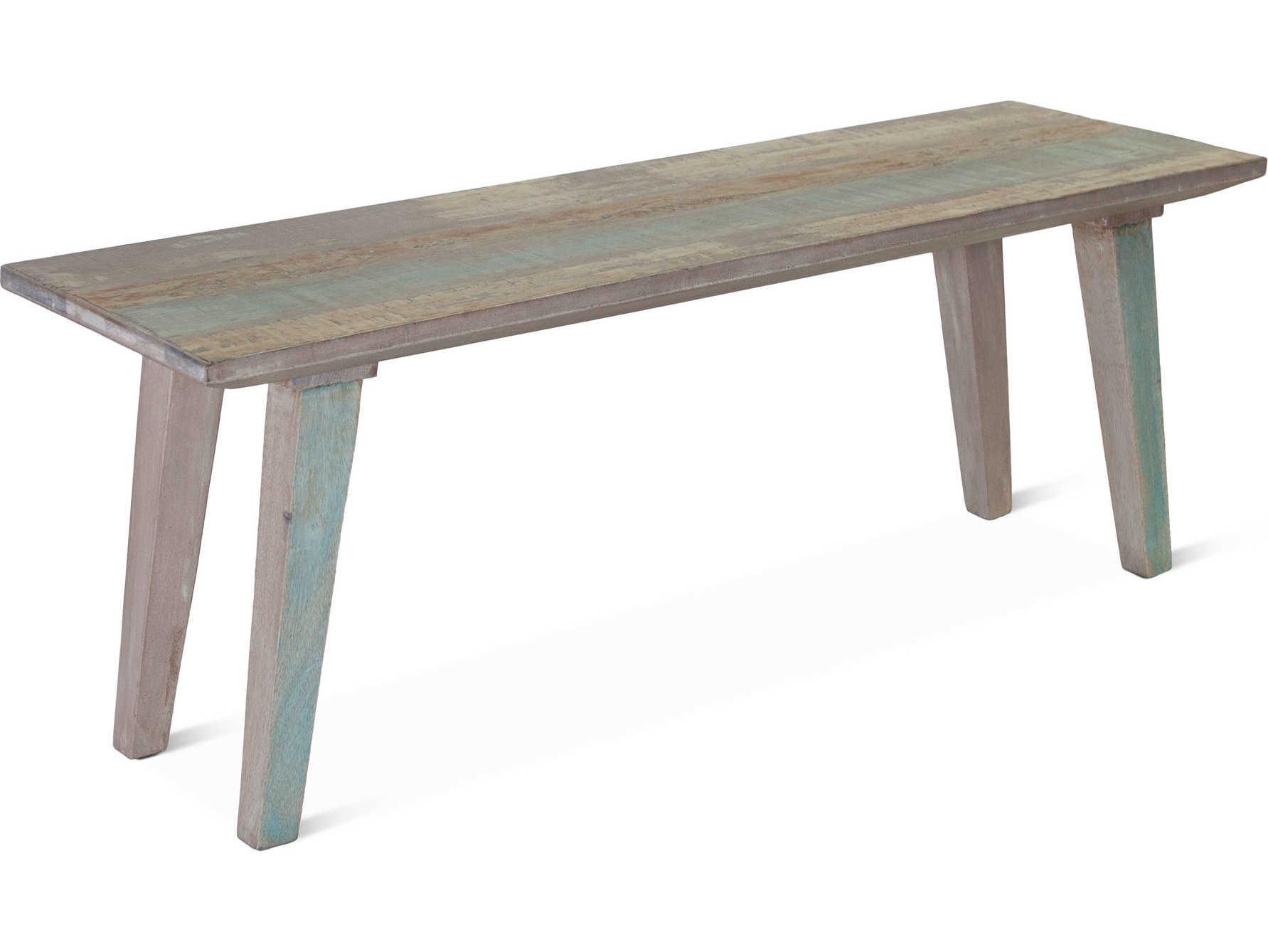 World Interiors Cordoba Vintage Teal Blue Accent Bench