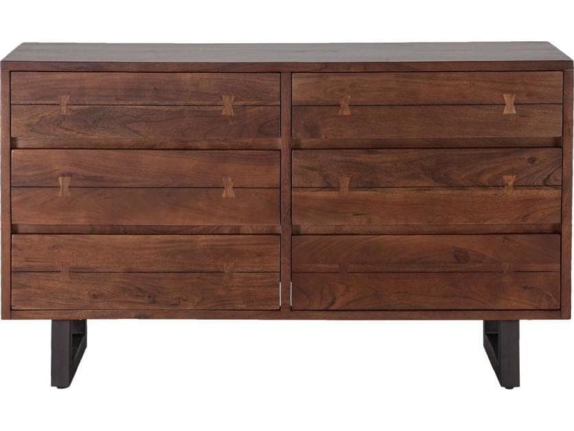 World Interiors Glenwood 6-Drawers Black Double Dresser