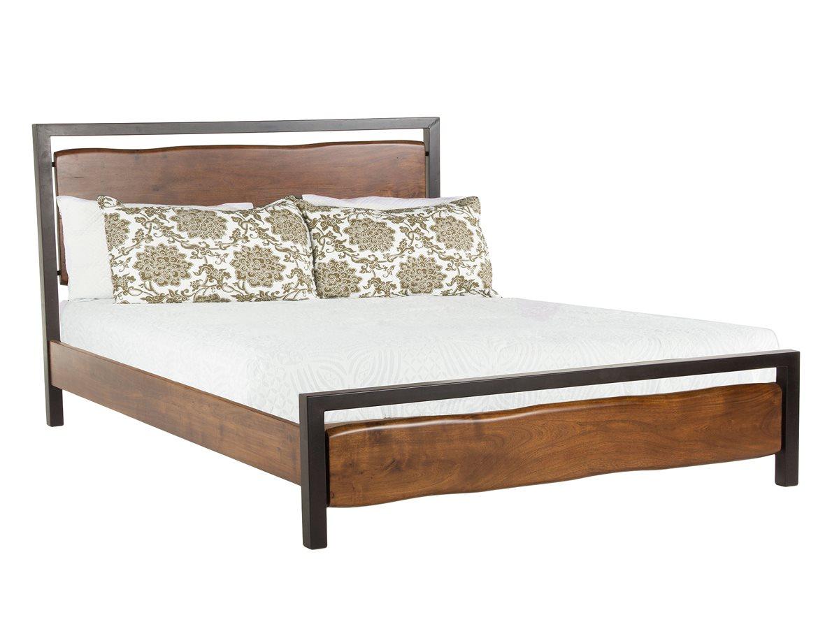 World Interiors Glenwood Walnut Black Acacia Wood King Panel Bed