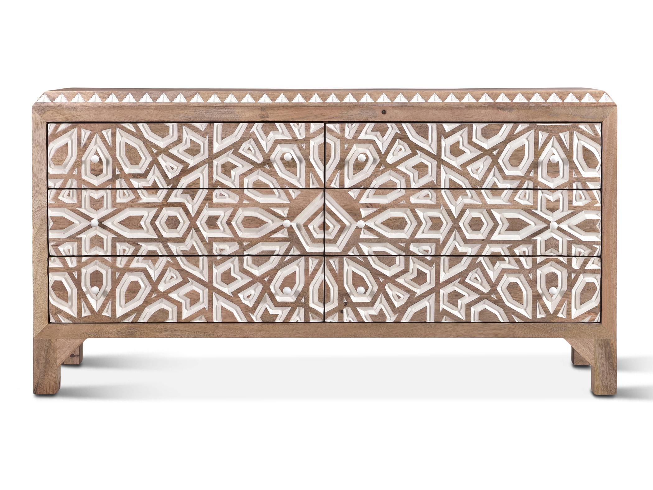World Interiors Haveli 6-Drawers Double Dresser