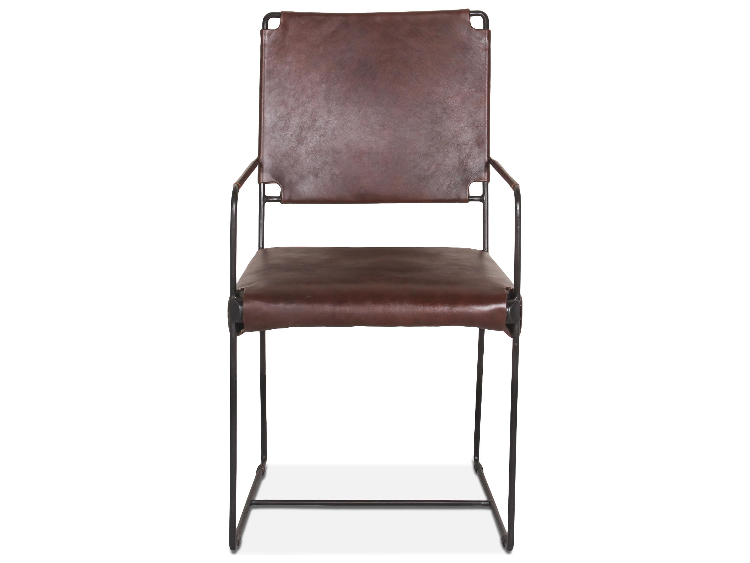 World Interiors Melbourne Black Leather Arm Dining Chair