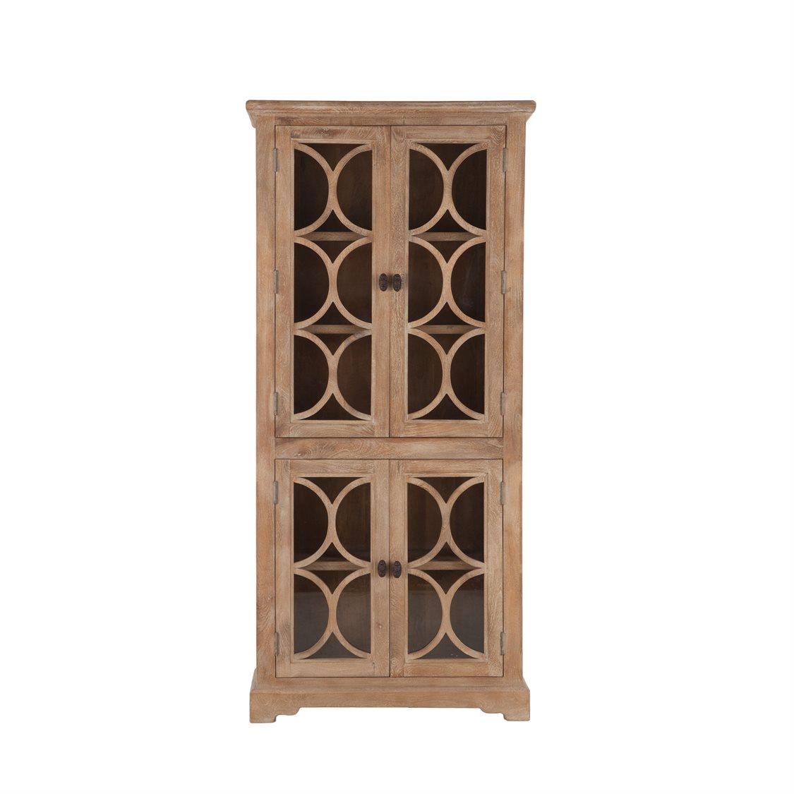 World Interiors Pengrove Mango Wood Antique Oak Display Cabinet