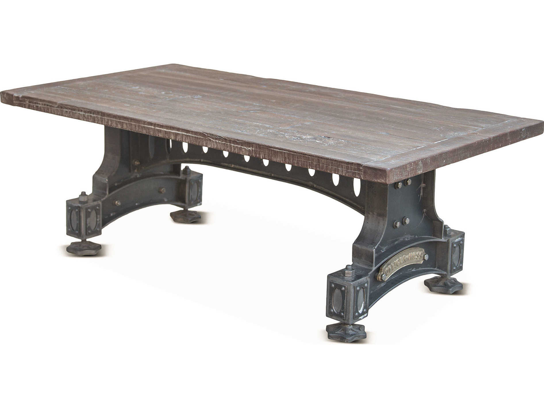 World Interiors Sterling Rectangular Wood Natural Patina Coffee Table