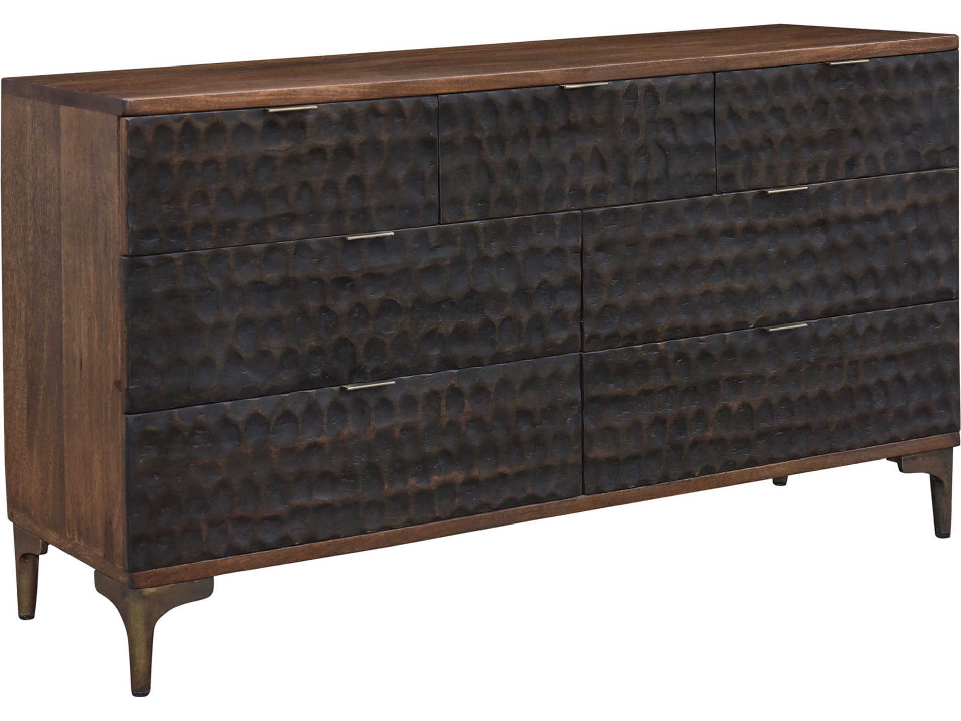 World Interiors Vallarta 7-Drawers Brown Double Dresser