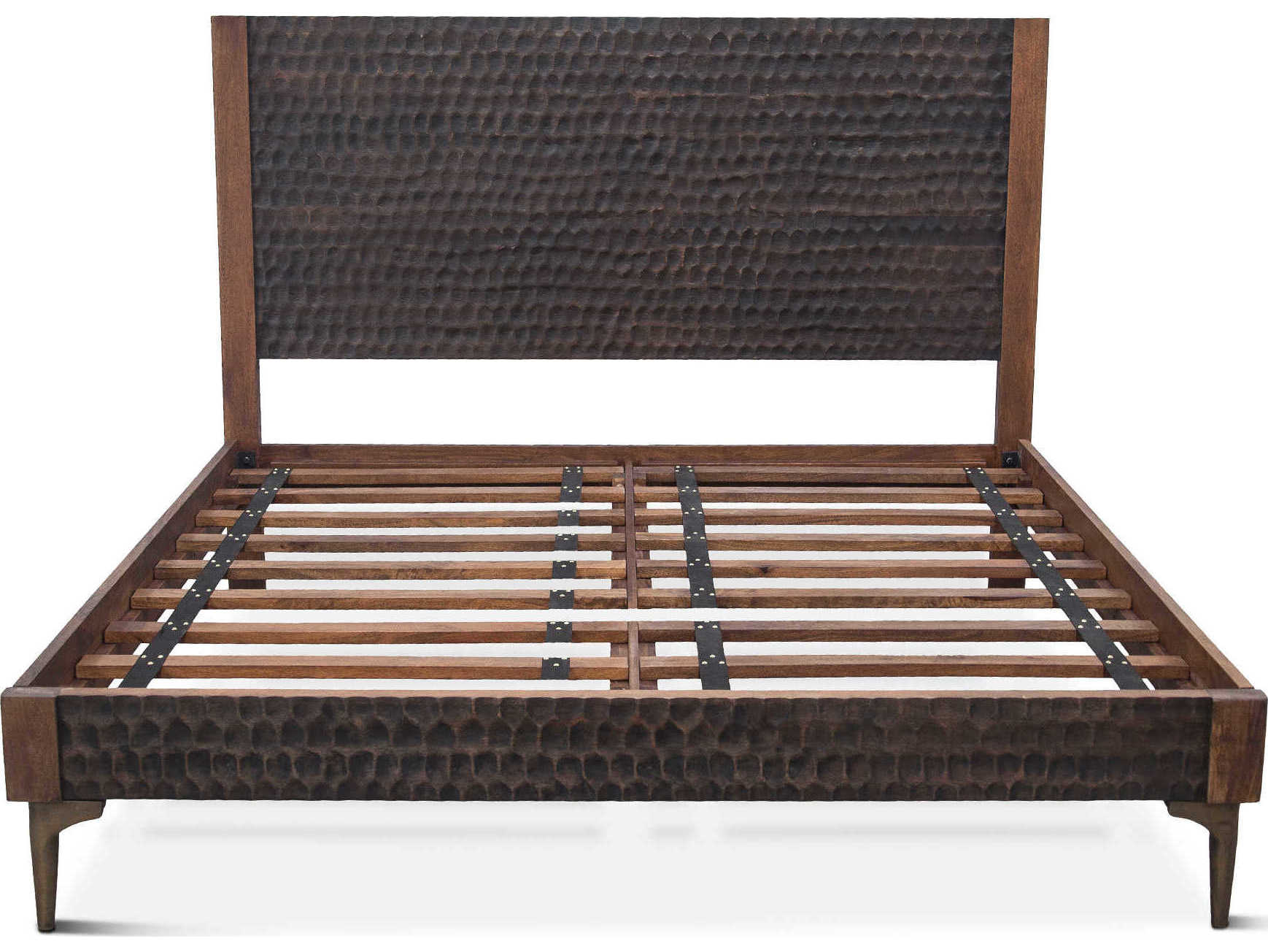 World Interiors Vallarta Two Tone Brown Bronze Mango Wood Queen Platform Bed