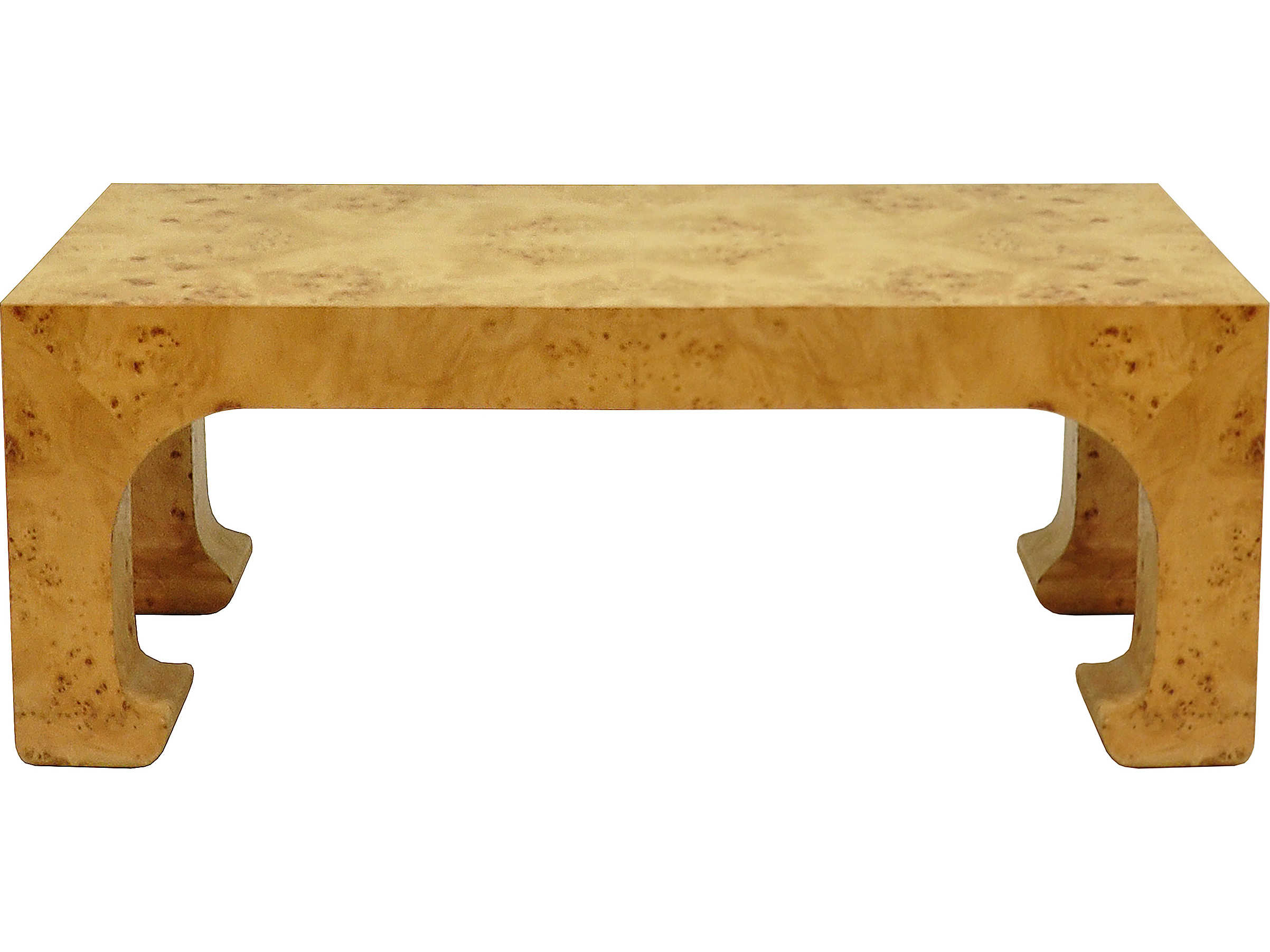 Worlds Away Rectangular Matte Burl Wood Coffee Table