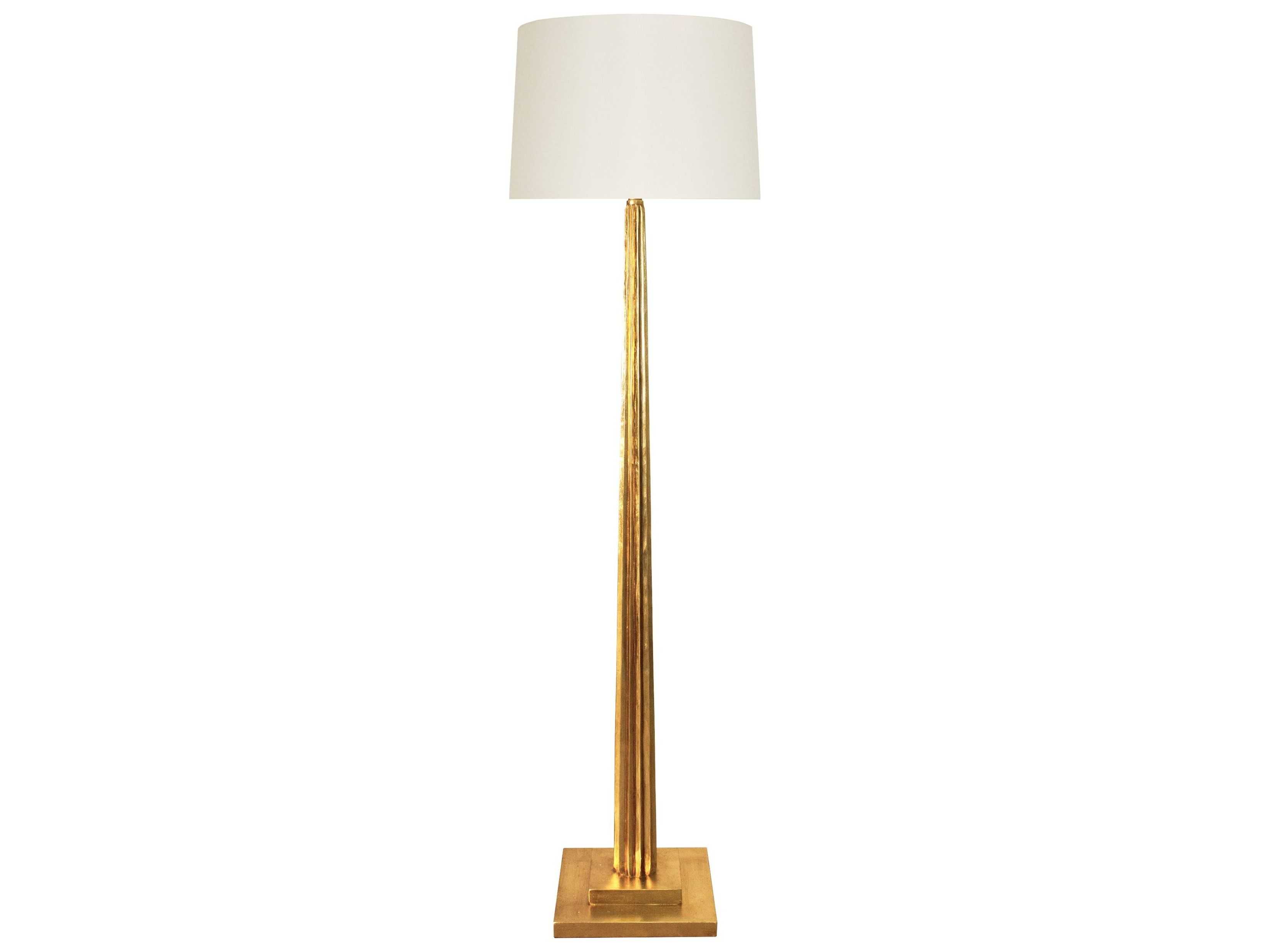 Worlds Away Gold Leaf Floor Lamp