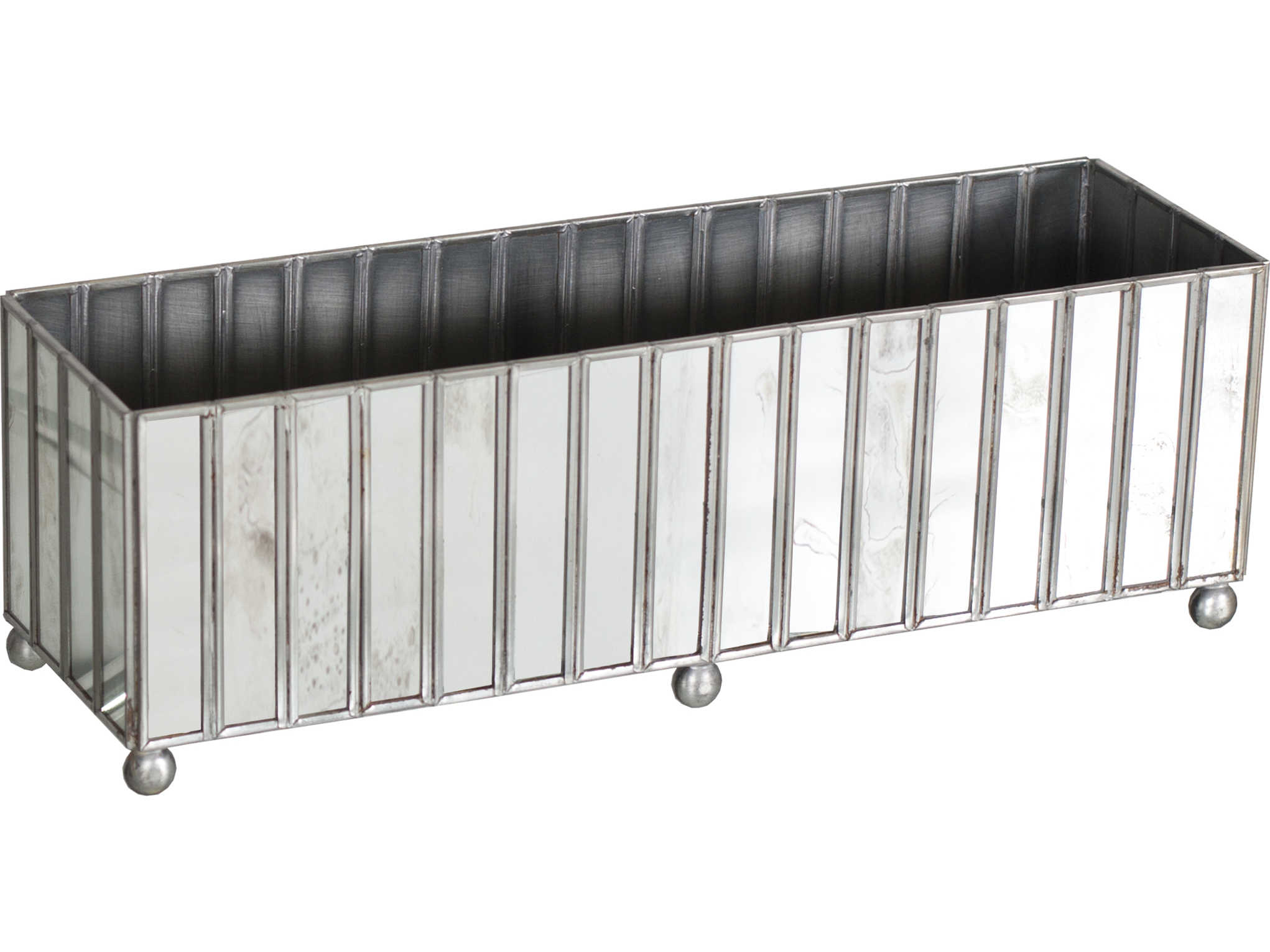 Worlds Away Antique Mirror 16" Planter