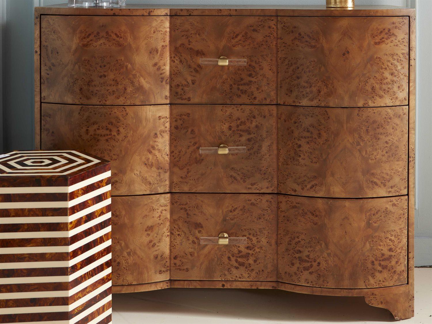 Worlds Away 3-Drawers Brown Dresser