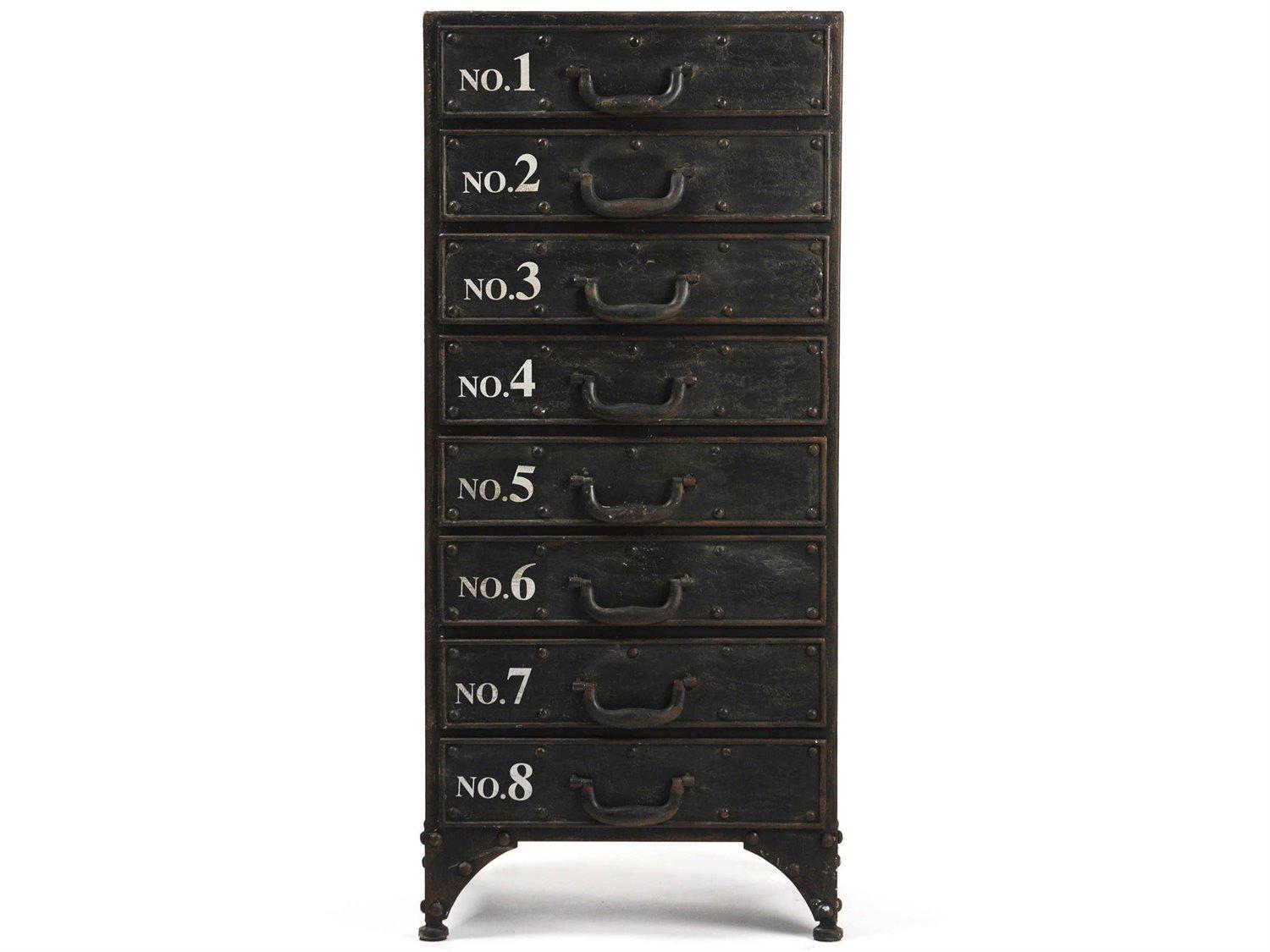 Zentique Antique Black File Cabinet