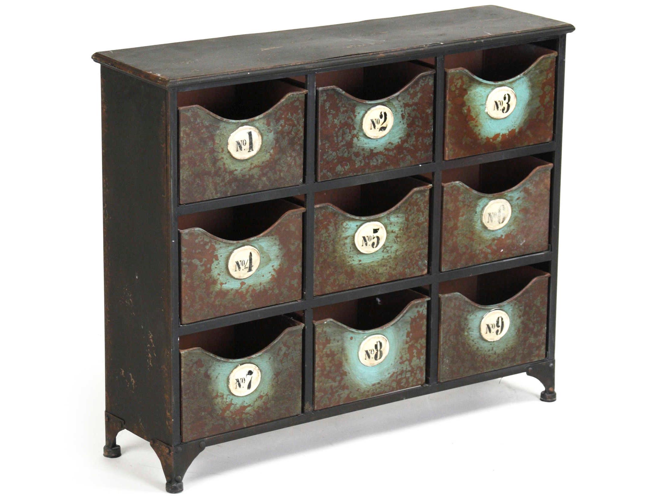 Zentique Antique Green Rustic File Cabinet