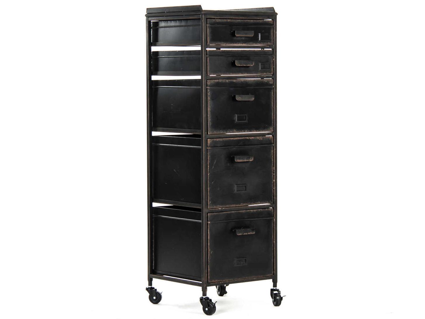 Zentique Antique Black File Cabinet