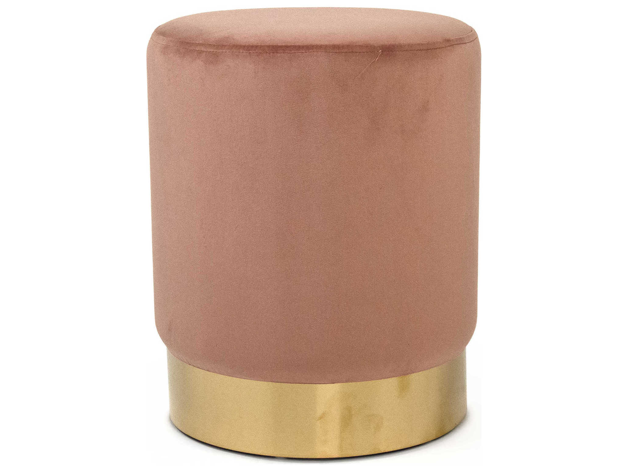Zentique Rose Velvet Pink Upholstered Accent Stool