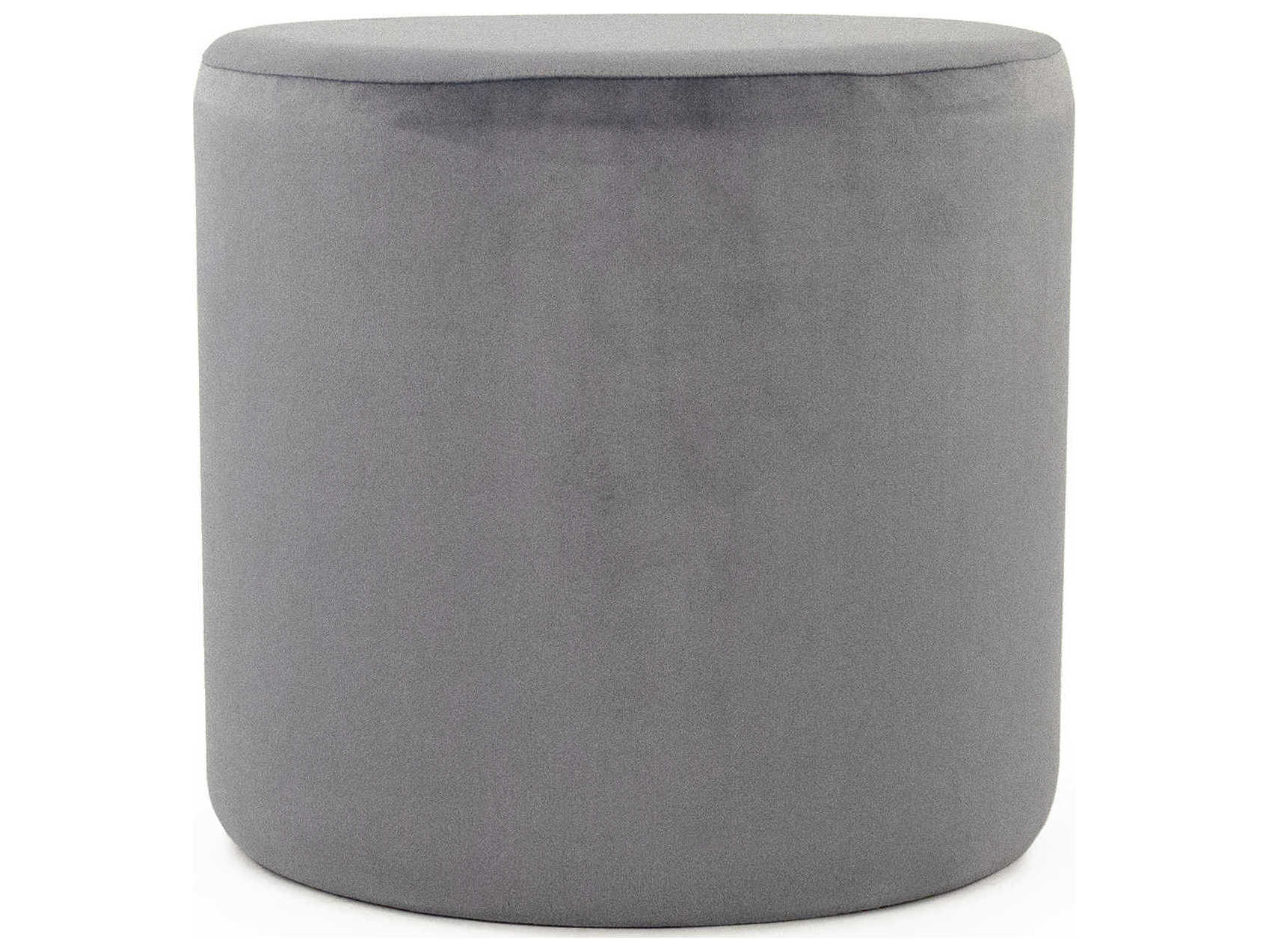 Zentique Pale Blue Velvet Upholstered Accent Stool