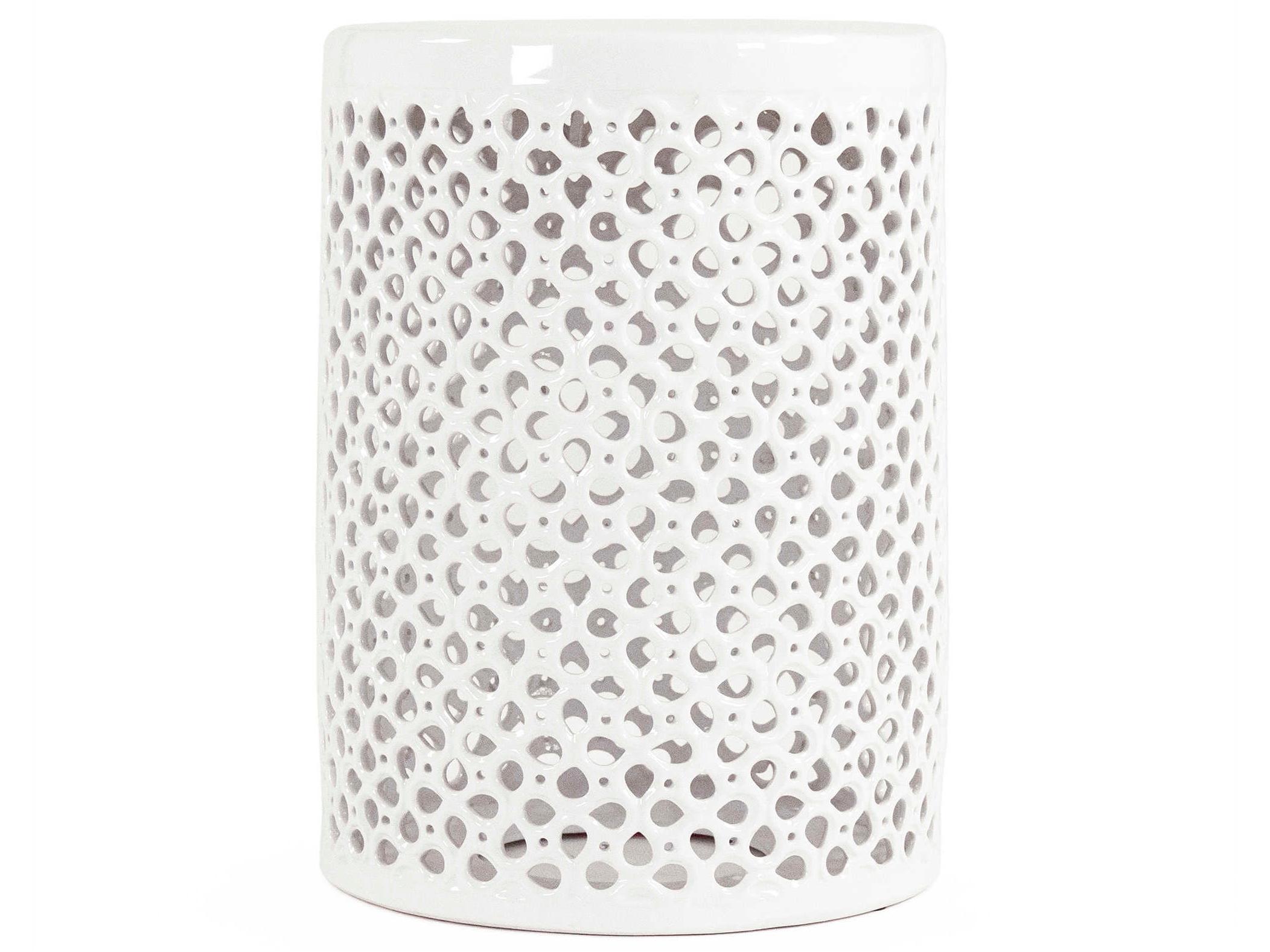 Zentique White Accent Stool