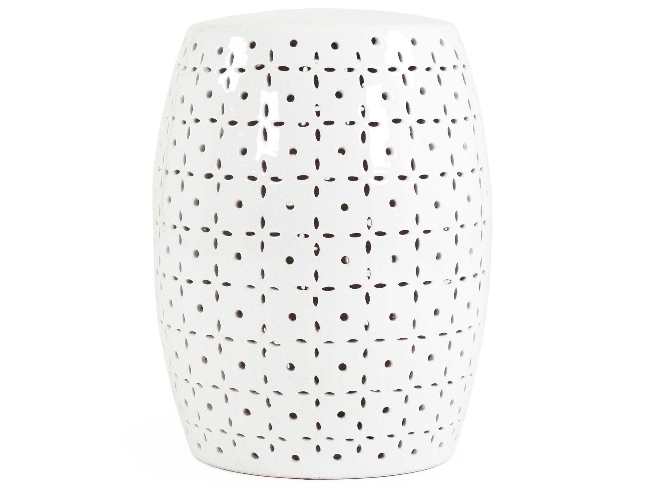 Zentique White Accent Stool
