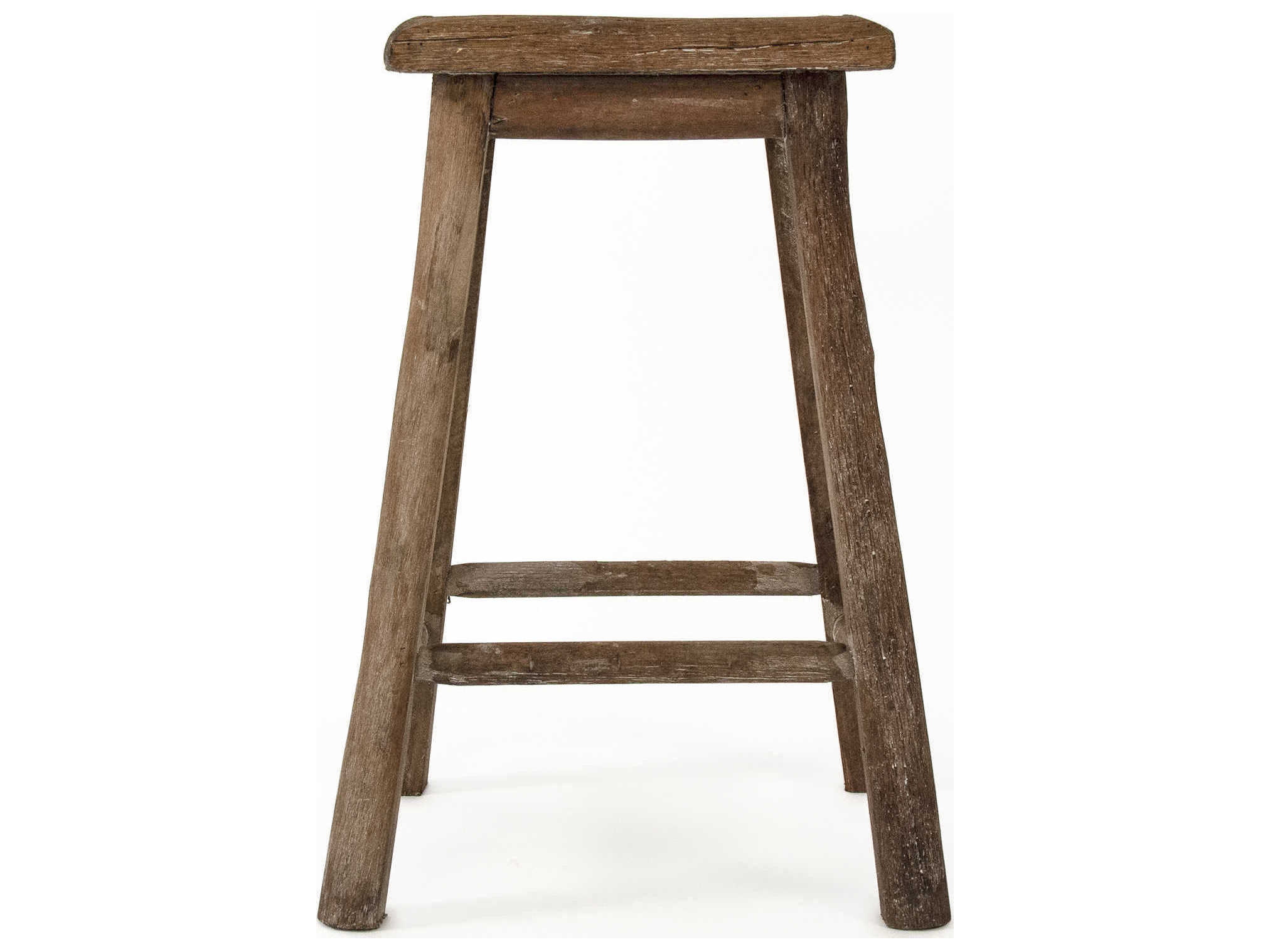 Zentique Weathered Brown Wood Accent Stool