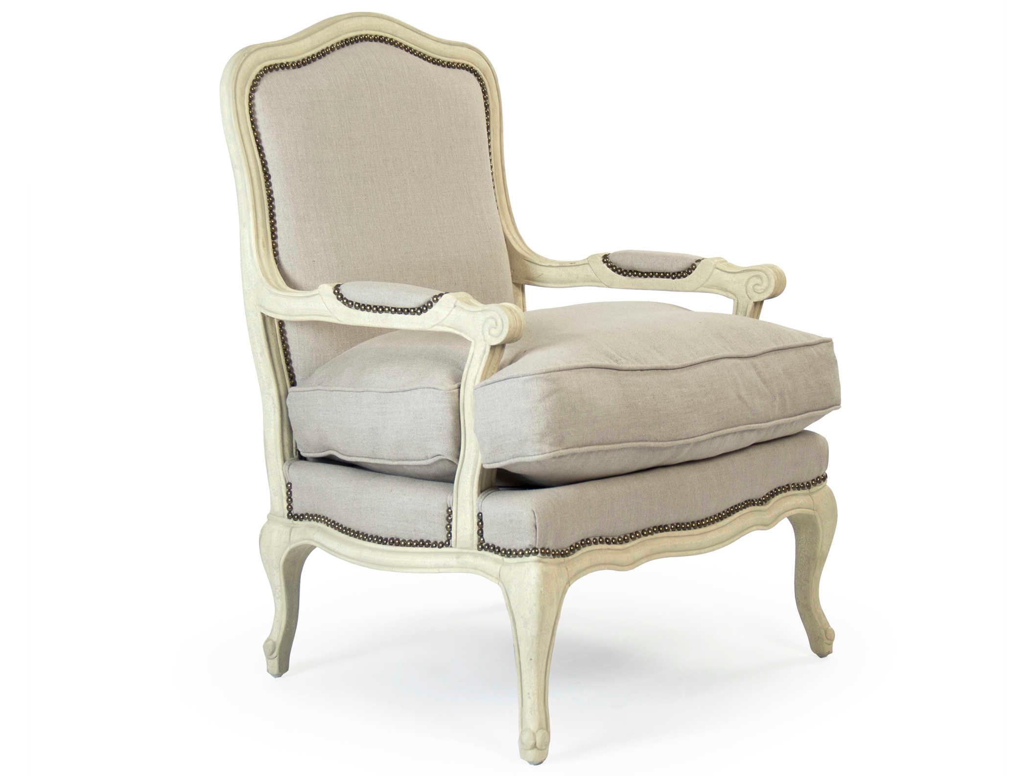 Zentique Bastille Beige Fabric Accent Chair