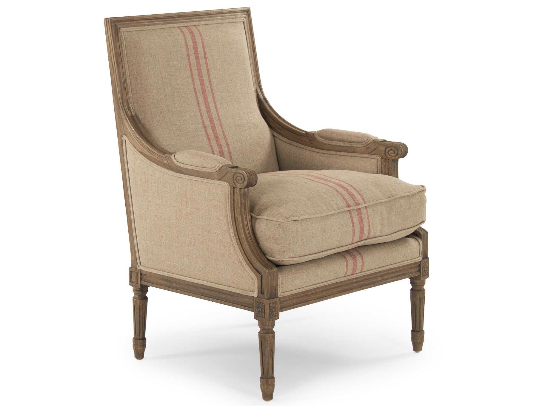 Zentique Louis Brown Fabric Accent Chair